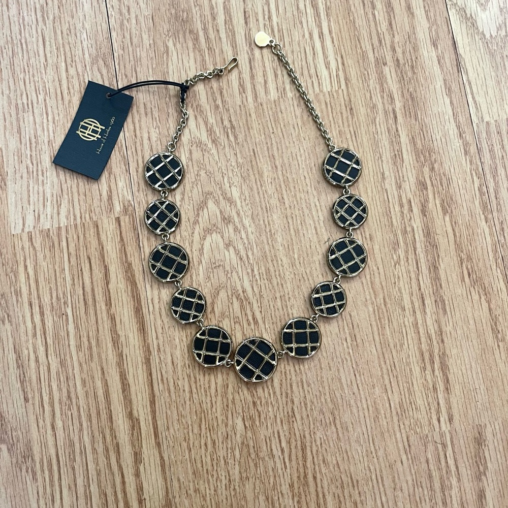 NEW House of Harlow 1960 90’s Style Gold And Black Necklace - Picture 2 of 5